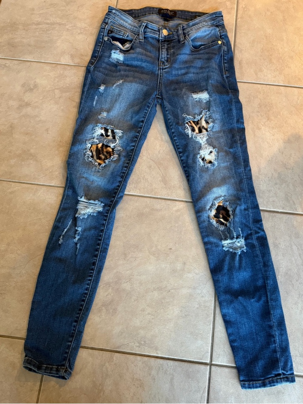 Judy Blue Dark Blue Skinny Distressed Jeans